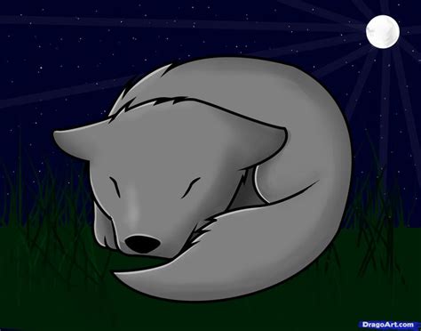 how to draw a sleeping wolf pup | Sleeping wolf, Wolf pup, Drawings