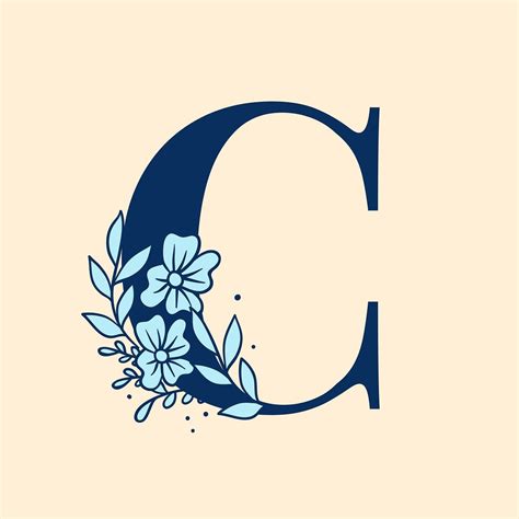 Letter C floral font typography | free image by rawpixel.com / Tvzsu | Floral font, Flower ...