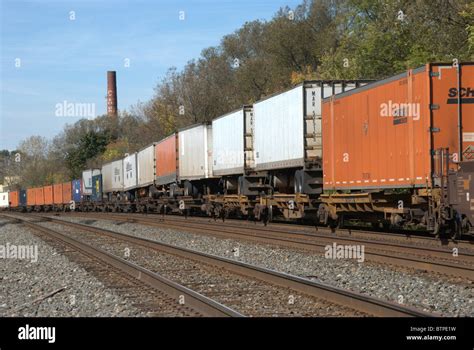 Railroad freight cars of CSX train Stock Photo - Alamy