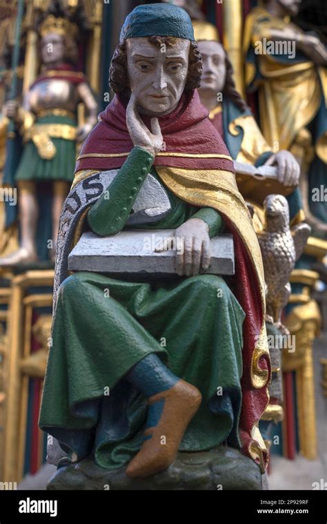 Figure at the Beautiful Fountain: Nicomachus of Gerasa, Main Market Square, Nuremberg, Middle ...