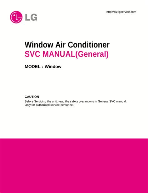 LG Window Air Conditioner Service Manual