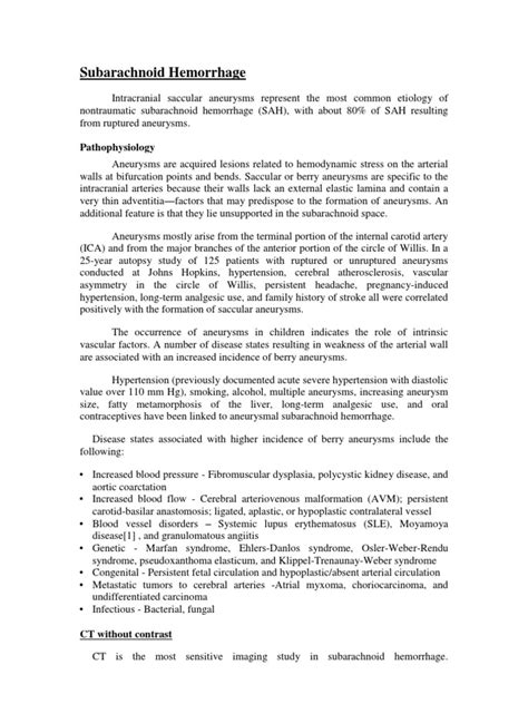Subarachnoid Hemorrhage - CT Angiograph | PDF | Angiography | Vascular ...