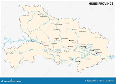 Map of Central China S Hubei Province China Stock Illustration ...