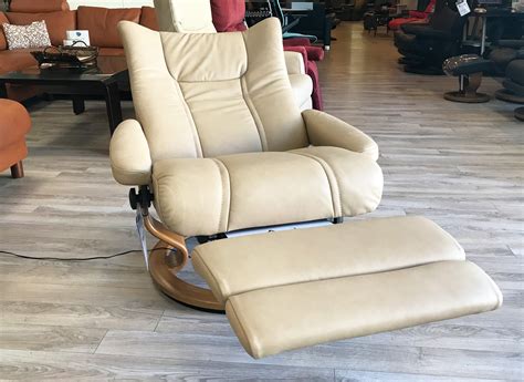 Stressless Wing LegComfort Power Footrest Recliner Chair in Sand Brown ...