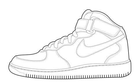 Nike Air Force 1 Coloring Pages - Coloring Home