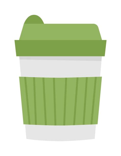 Premium Vector | Vector reusable cup icon green coffee or tea glass ecological food container ...
