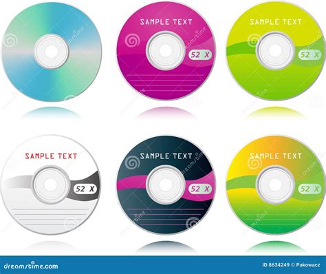 Set of High Detailed Blank CDs Stock Vector - Illustration of cover ...