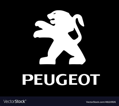 Peugeot logo brand symbol with name white design Vector Image