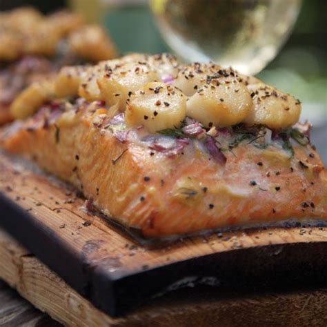 Cedar Planked Salmon with Scallop Crust | Recipes, Cedar plank salmon ...