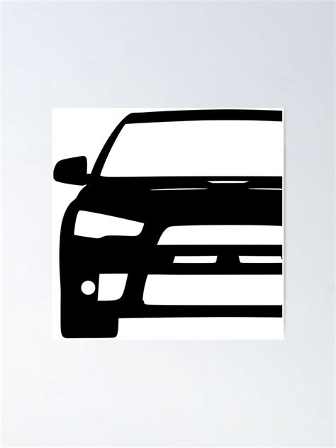 "Mitsubishi Lancer EVO X EVO 10 black silhouette" Poster for Sale by EdimDesign | Redbubble