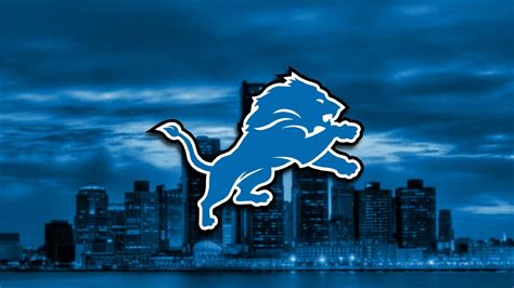 Download Detroit Lions Logo Skyline Wallpaper | Wallpapers.com