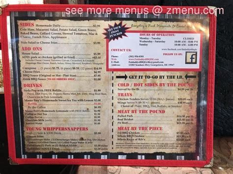 Online Menu of Fat Daddy's BBQ Restaurant, Georgetown, Delaware, 19947 ...