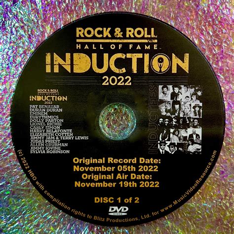 2022 ROCK & ROLL HALL OF FAME INDUCTION CEREMONY 2 DVD Set (Inductees include: Duran Duran, Pat ...