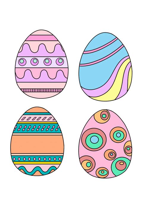 12 Free Printable Colored Easter Eggs