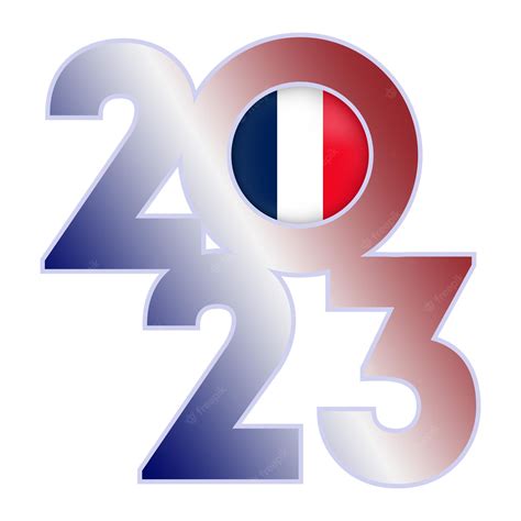 Premium Vector | Happy new year 2023 banner with france flag inside ...