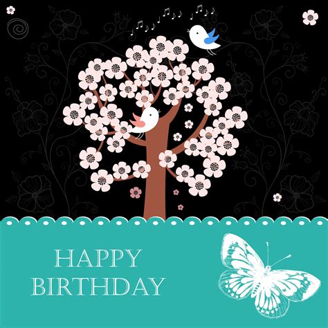 Flowers & Birds Birthday Card Free Stock Photo - Public Domain Pictures