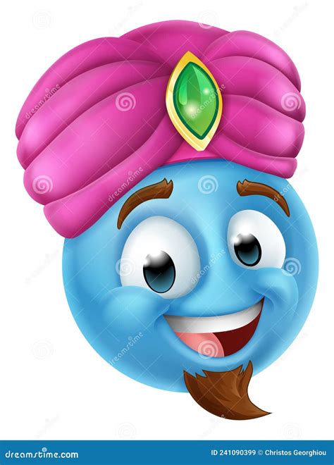 Genie Emoticon Cartoon Face Stock Vector - Illustration of cartoon ...