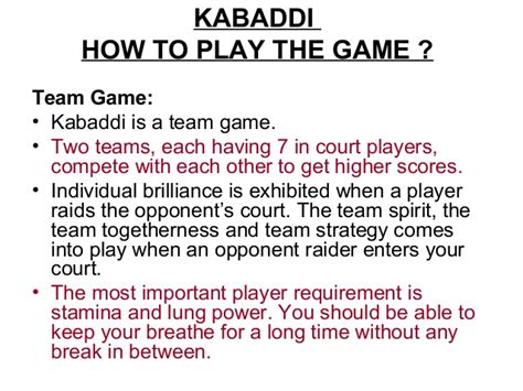 How to Play Kabaddi - Kabaddi