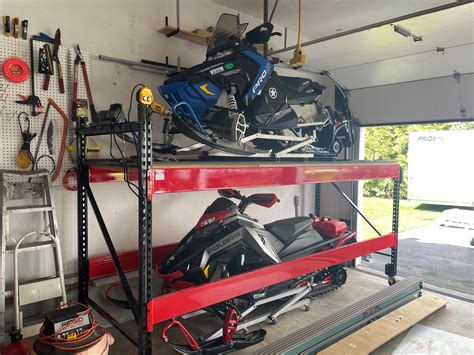 Sled / ATV Storage Rack - Pallet Racking in Garage - Snowmobile Lift | Snowmobile Fanatics