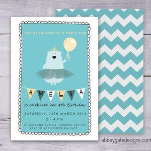 Bear Invitation, Bear Party Invitation, Printable Bear Birthday Invitation, Turquoise, Bear in a ...