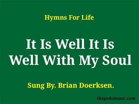 It Is Well It Is Well With My Soul Christian Song Lyrics