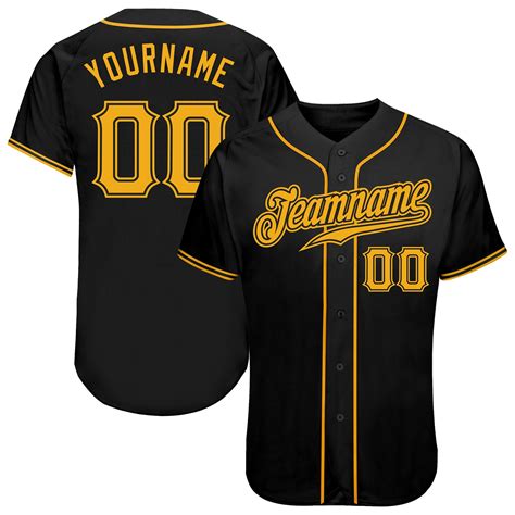 Custom Own Black Gold Authentic Baseball Stitched Jersey Free Shipping – Fiitg