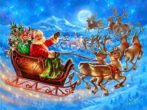 Santa's Sleigh Flying Wallpapers - Top Free Santa's Sleigh Flying ...