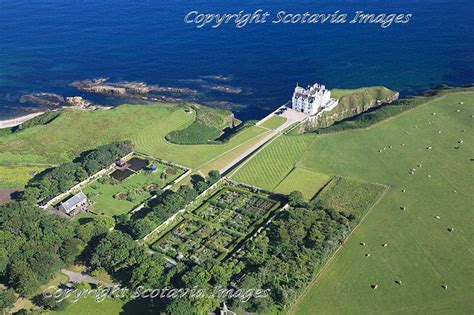 Aerial view of Dunbeath castle gardens Caithness ,Scotland | Aerial ...