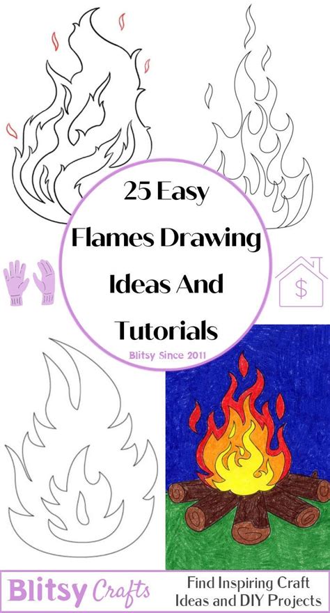 25 Easy Flames Drawing Ideas - How to Draw Flames