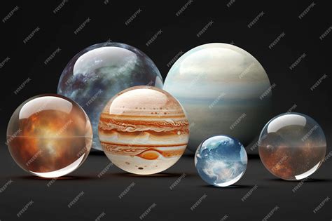 Premium Photo | Planets realistic transparent set