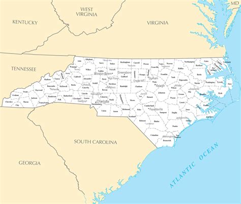 North Carolina Cities And Towns • Mapsof.net