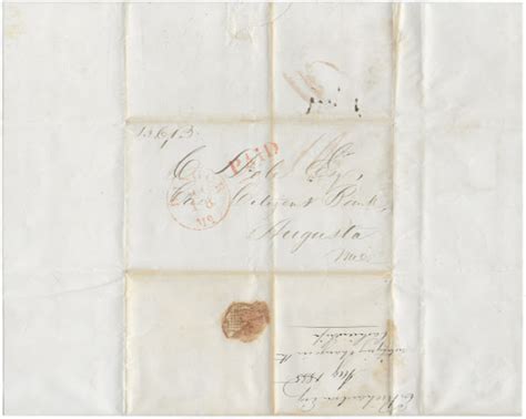 Heirlooms Reunited: 1835 Letter from E. Richardson, Cashier at Bangor Commercial Bank, Bangor ...