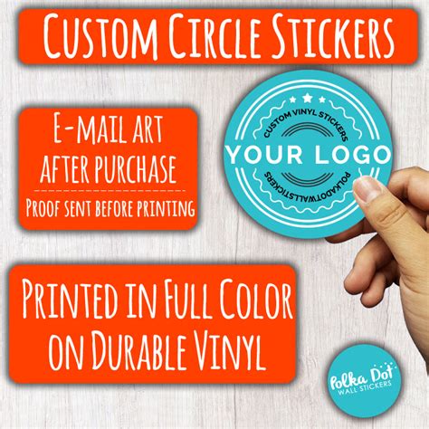 Custom Circle Vinyl Stickers - Gloss or Matte Finish – Polka Dot Wall ...