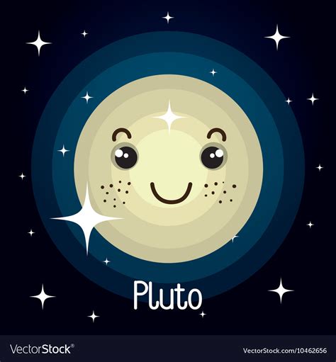 Pluto planet character space background Royalty Free Vector