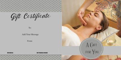 Free Massage gift certificate template | Spa gift certificate template