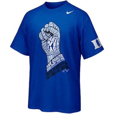 Nike Duke Blue Devils Coach K 903 Wins Fist T-Shirt - Duke Blue ...