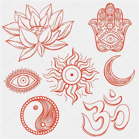 Red spiritual symbols Stock Vector Image by ©karinacornelius #79258060