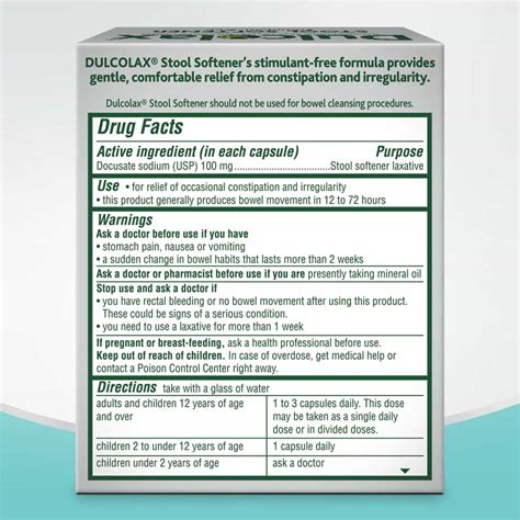 Dulcolax Stool Softener, 100 mg, 25 Liquid Gels | Carewell