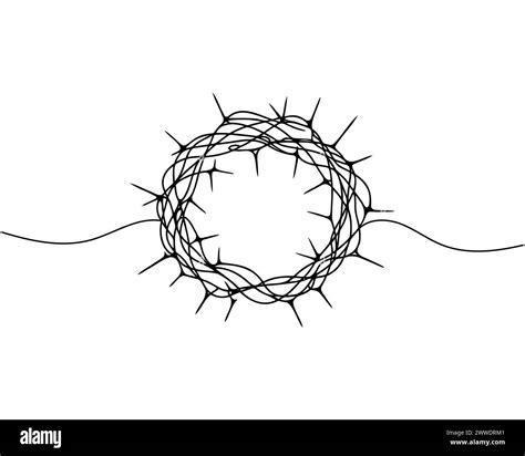 Continuous one line drawing of Christ's crown of thorns Stock Vector Image & Art - Alamy