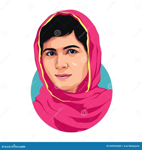 Caricature of Malala Yousafzai, Activist for Female Education Editorial ...