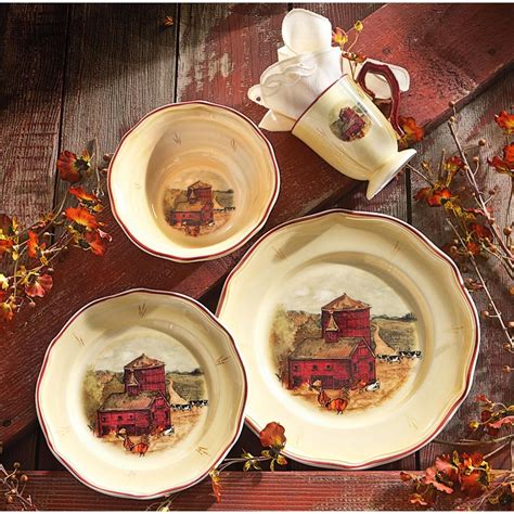 16 - Pc. Country Pride Dinnerware Set | French country dishes, Dish ...