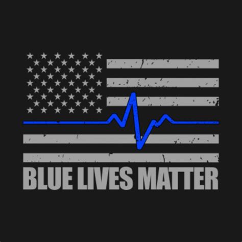 Blue Lives Matter Thin Blue Line Flag Heartbeat - Blue Lives Matter ...