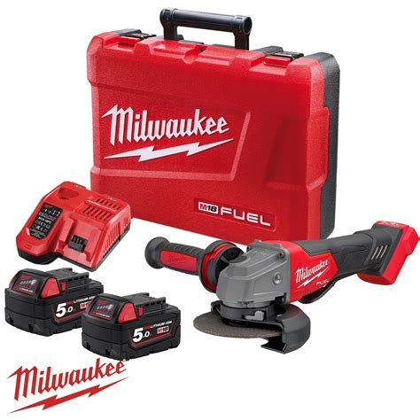 MILWAUKEE M18 FUEL GRINDER KIT 125MM 8500RPM E-CLUTCH 2 X 5.0AH ...