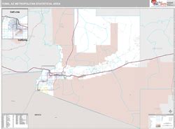 Yuma, AZ Metro Area Zip Code Wall Map Premium Style by MarketMAPS