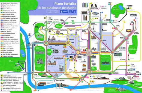 Madrid Bus Map With Sightseeings - Ontheworldmap.com