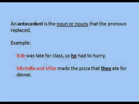 5th Grade - Pronouns and Antecedents - YouTube