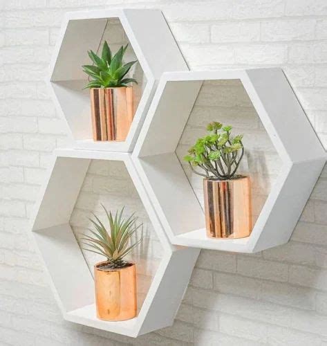 Polished Wooden Hexagon Wall Shelves at Rs 1190/set in Naugawan Sadat ...