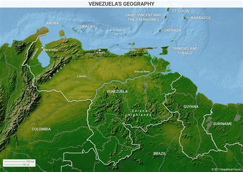 Venezuela geography map - Mappa del venezuela geografia (America del ...