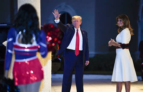 Melania Trump Wears White Dress + Heels at Mar-a-Lago Super Bowl Party ...