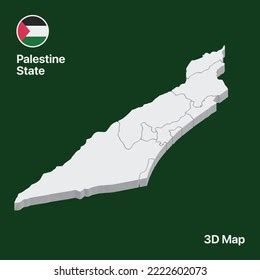 State Palestine 3d Map Illustration Vector Stock Vector (Royalty Free) 2222602073 | Shutterstock